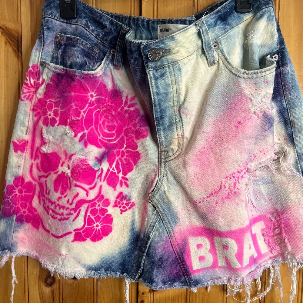 Garbage Denim Skirt - Upcycled